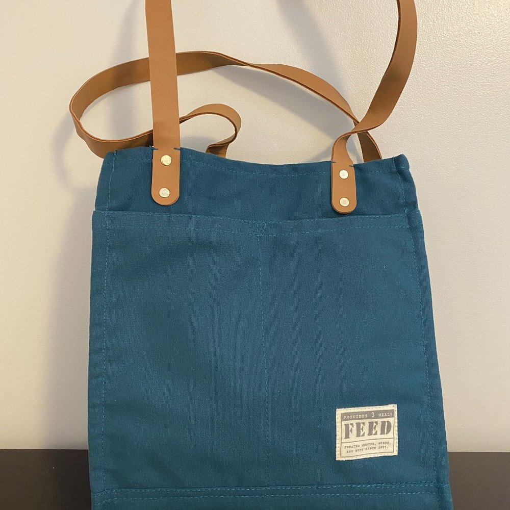 Feed Projects Reusable Sea Blue Canvas Market Tote